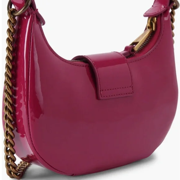 Kurt Geiger London Small Leather Chelsea Hobo Crossbody Bag  in Fuchsia NWT - Picture 2 of 5